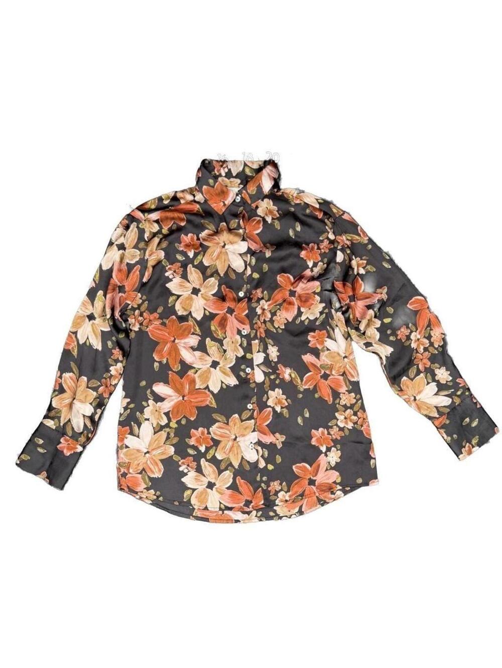 Tamara H Floral Long Sleeve Button-Up Blouse